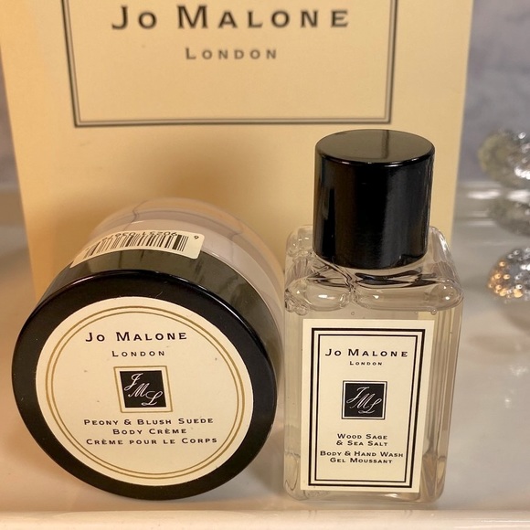 Jo Malone Peony Blush Suede Cream + Wood Sage Sea Salt Body Wash Set, 2pc, NEW - Picture 3 of 10